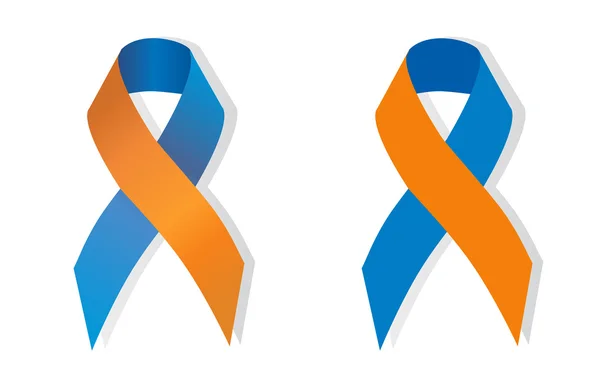 Orange and navy blue ribbon — Stock Vector