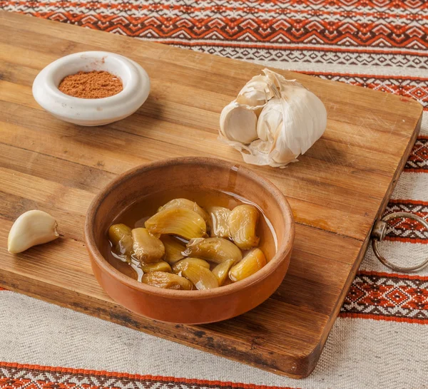 Aperitivo al horno ajo en aceite —  Fotos de Stock