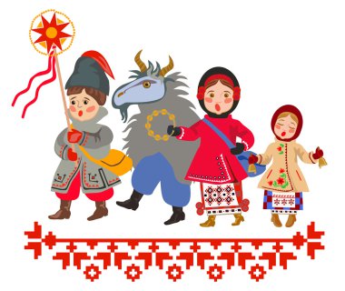 Celebrating winter holidays in Ukraine clipart