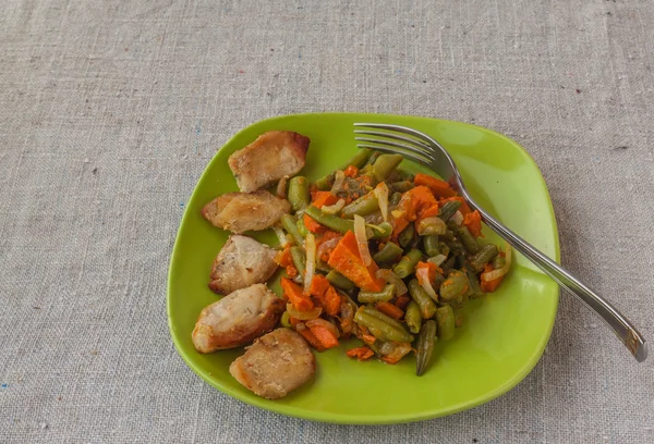 Frijoles verdes fritos con calabaza —  Fotos de Stock