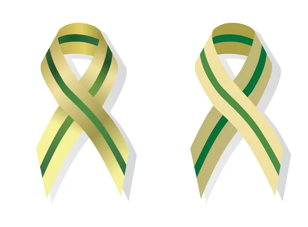 Olive and green  ribbon awareness — Stock Vector