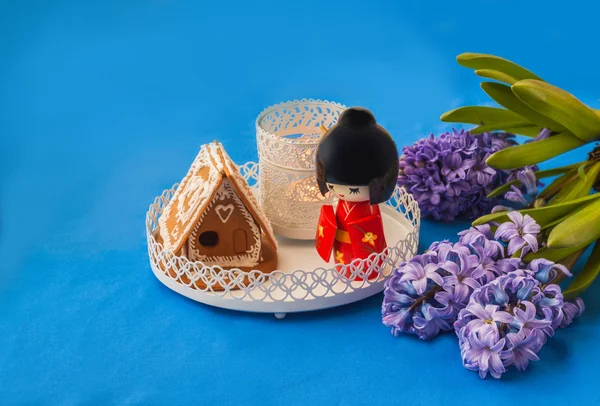 Bir dilek mutluluk ile ev gingerbread — Stok fotoğraf