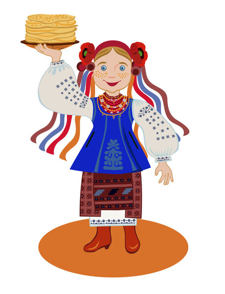 The girl in the Ukrainian national costume