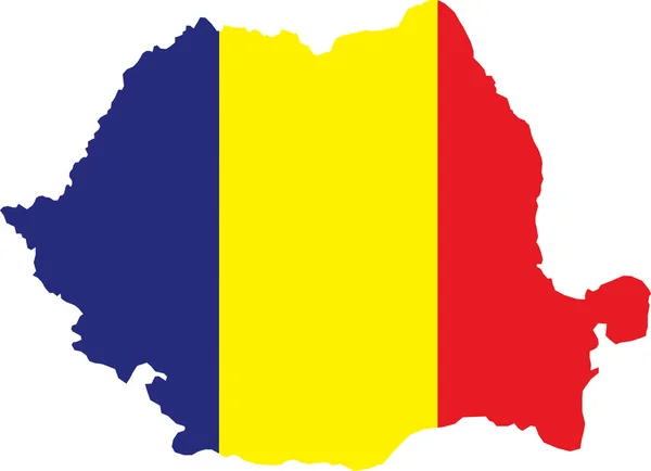 Mapas de Rumania en colores de la bandera — Vector de stock