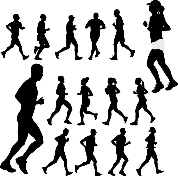 Personas corriendo colección — Vector de stock