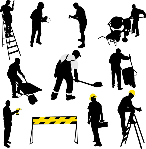 Trabajadores de la construcción — Vector de stock