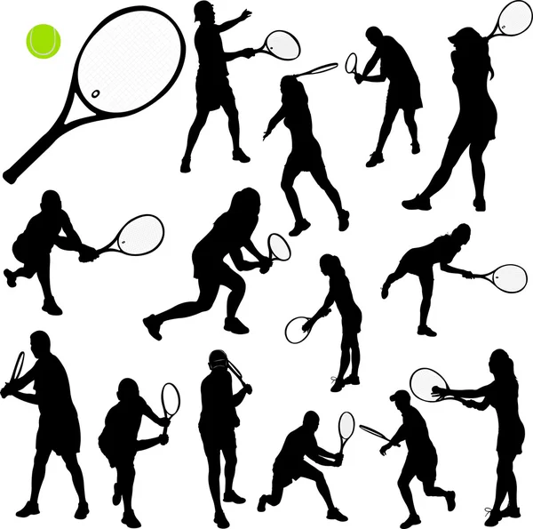 Tennis players collection — Stock Vector