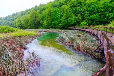 Plitvice Gölleri yolundaki ahşap turizm