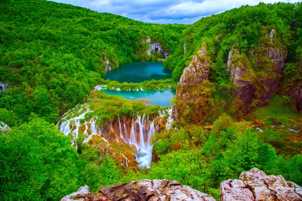 Vattenfallen i nationalparken Plitvice — Stockfoto