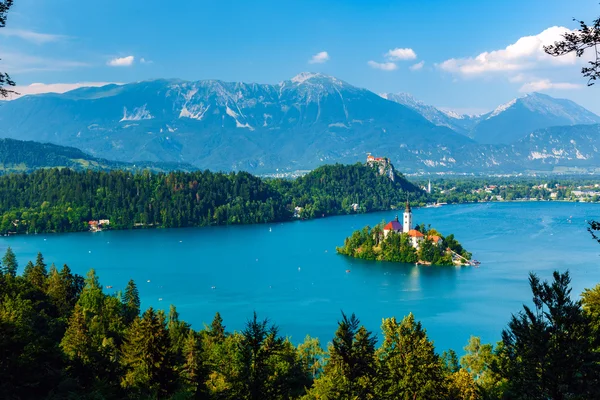Vue panoramique du lac de Bled, Slovénie — Photo