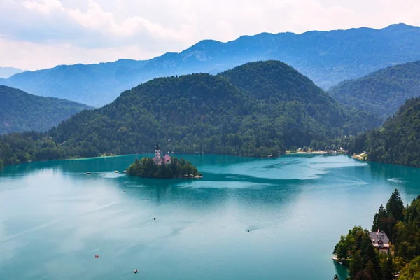 Bled with lake in summer, Slovenia Royalty Free Stock Photos