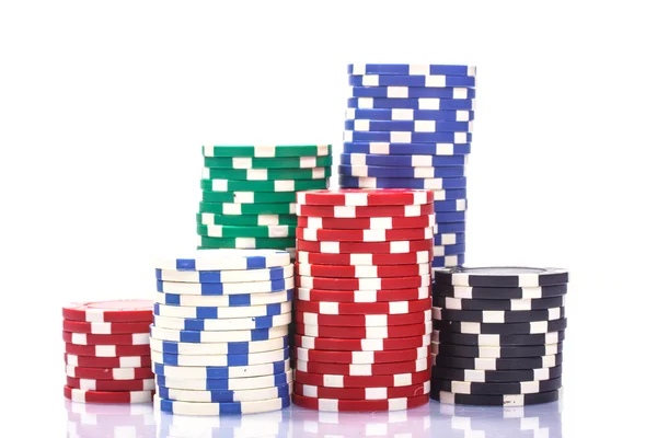 Poker çipleri yığını — Stok fotoğraf