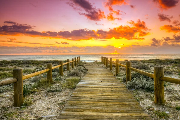 Sunset beach gabo de Gata — Stockfoto