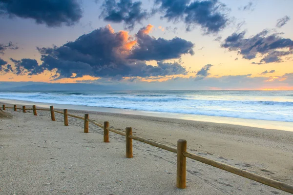 Sonnenuntergang Strand in gabo de gata — Stockfoto