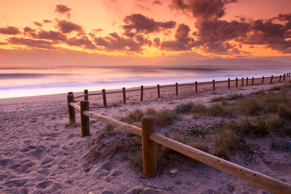 Sunset beach v gabo de gata — Stock fotografie