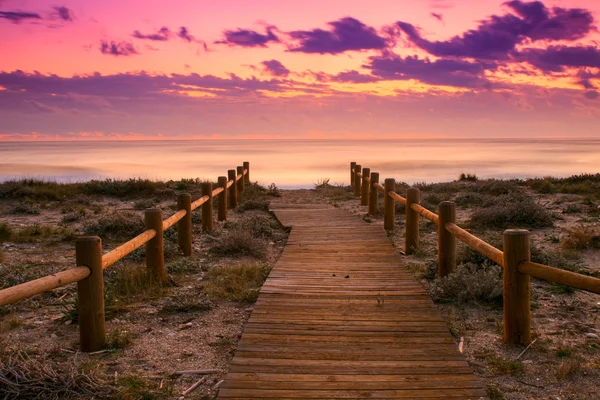 Sunset beach gabo de Gata — Stockfoto