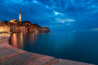 Rovinj old town in Adriatic  sea coast of Croatia clipart