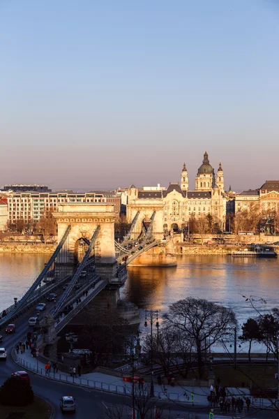 Le célèbre pont de la Chaîne à Budapest, Hongrie — Photo