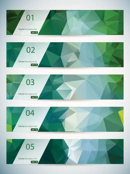 Conjunto de banners triangulares geométricos abstratos —  Vetores de Stock