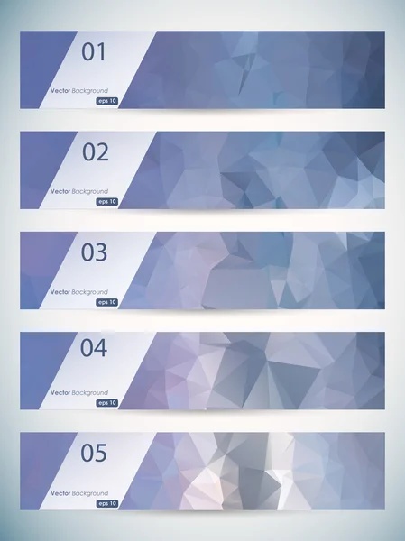 Abstract geometric triangular banners set — Stock Vector