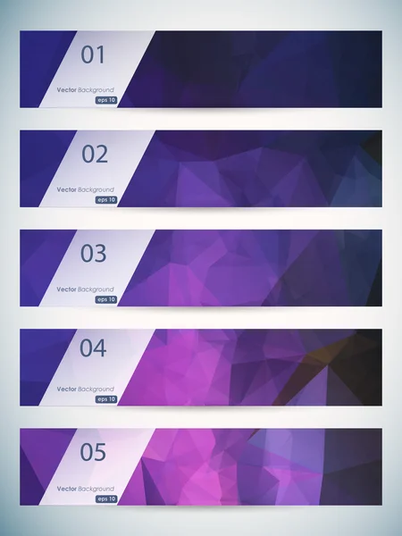 Abstract geometric triangular banners set — Stock Vector