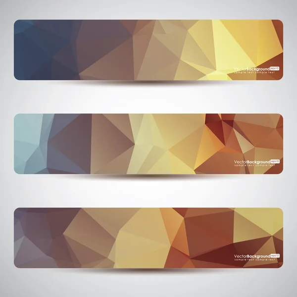 Abstract geometric triangular banners set — Stock Vector