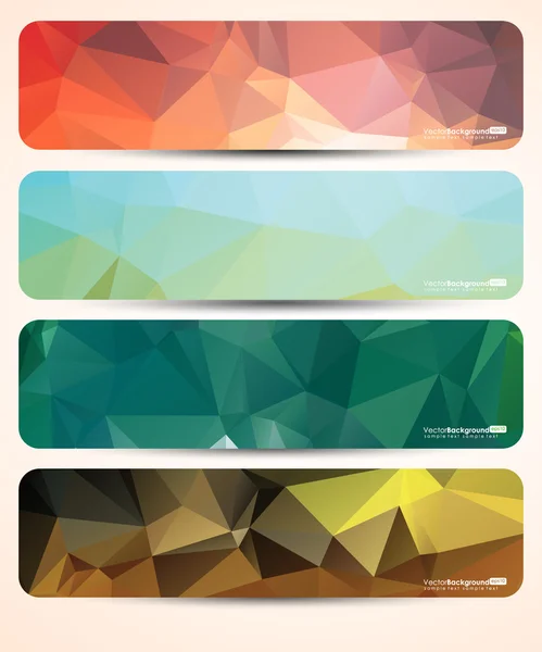 Conjunto de banners triangulares geométricos abstratos —  Vetores de Stock