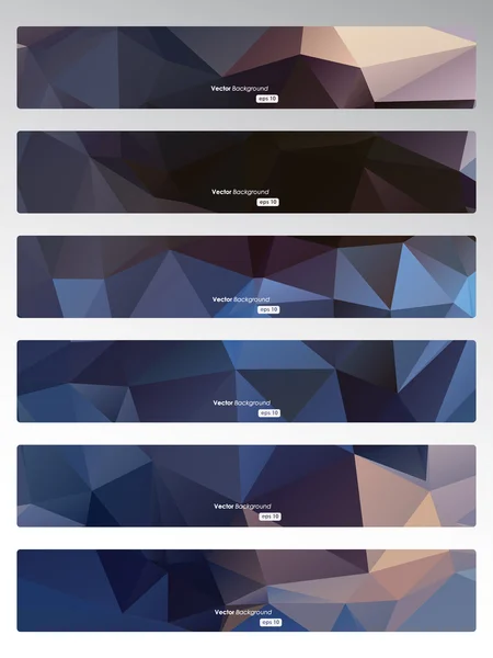 Conjunto de banners triangulares geométricos abstratos —  Vetores de Stock