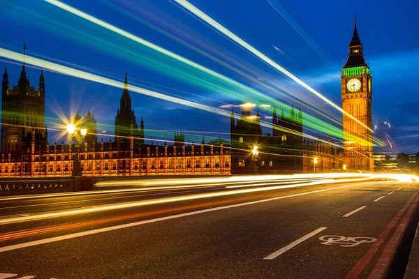 Big ben på natten, london — Stockfoto