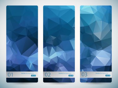 Soyut geometrik üçgen afiş kümesi