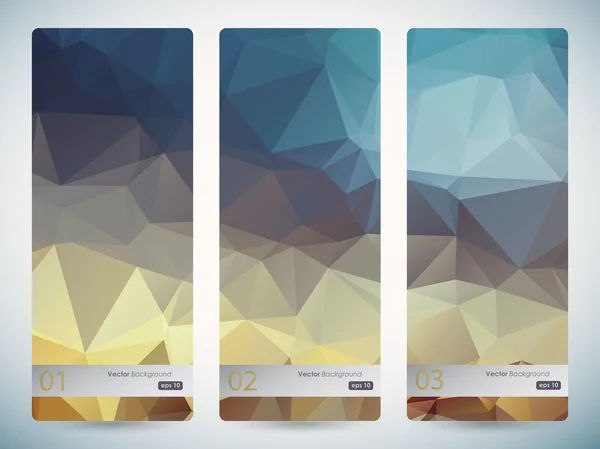 Conjunto de banners triangulares geométricos abstratos —  Vetores de Stock