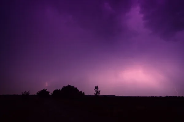 Clouds and thunder lightnings and storm — Stock Photo, Image