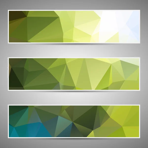 Abstract geometric triangular banners set — Stock Photo, Image