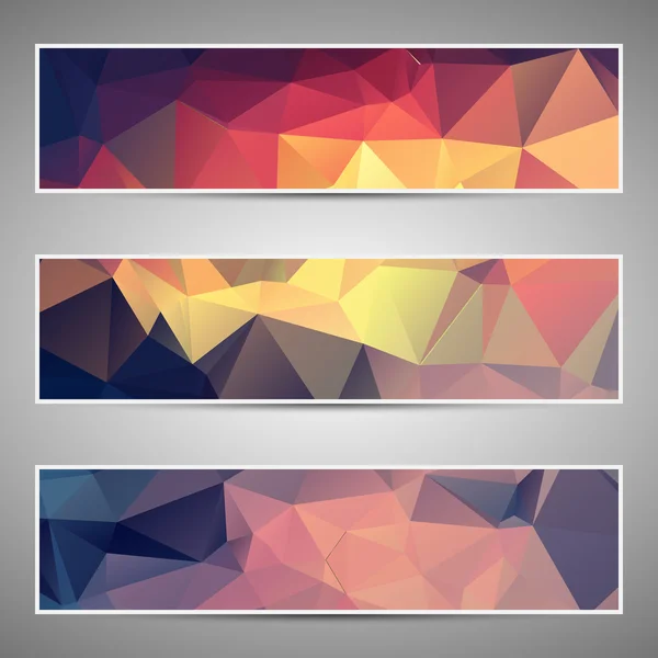 Abstract geometric triangular banners set — Stock Photo, Image