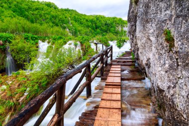 Milli Park Plitvice ahşap yolunda