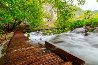 Milli Park Plitvice ahşap yolunda