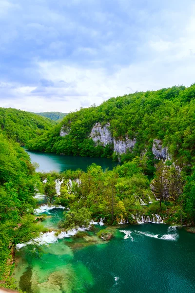 Vista aérea no Parque Nacional de Plitvice — Fotografia de Stock