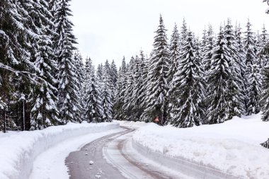 karlı kış yol