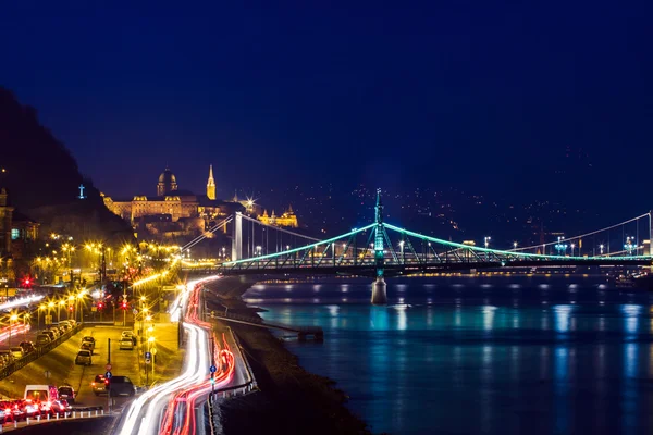 Budapest éjszakai panorámája — Stock Fotó