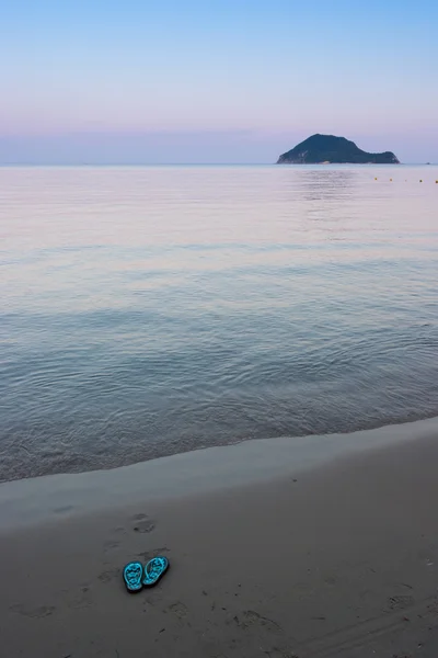 Fine della giornata dalla spiaggia.Grecia, Zante — Foto Stock