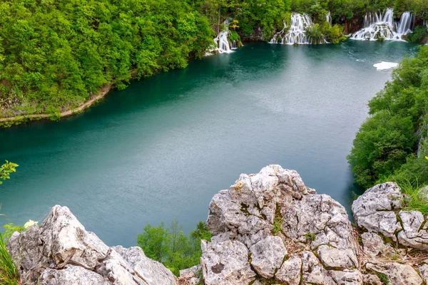 Vista aérea no Parque Nacional de Plitvice — Fotografia de Stock