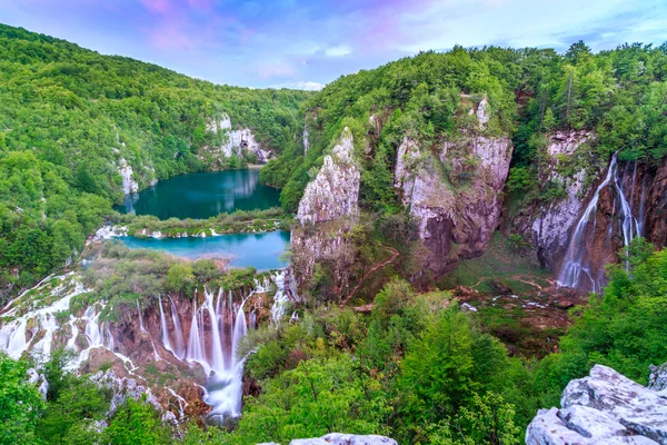 Watervallen in Nationaal Park Plitvice — Stockfoto