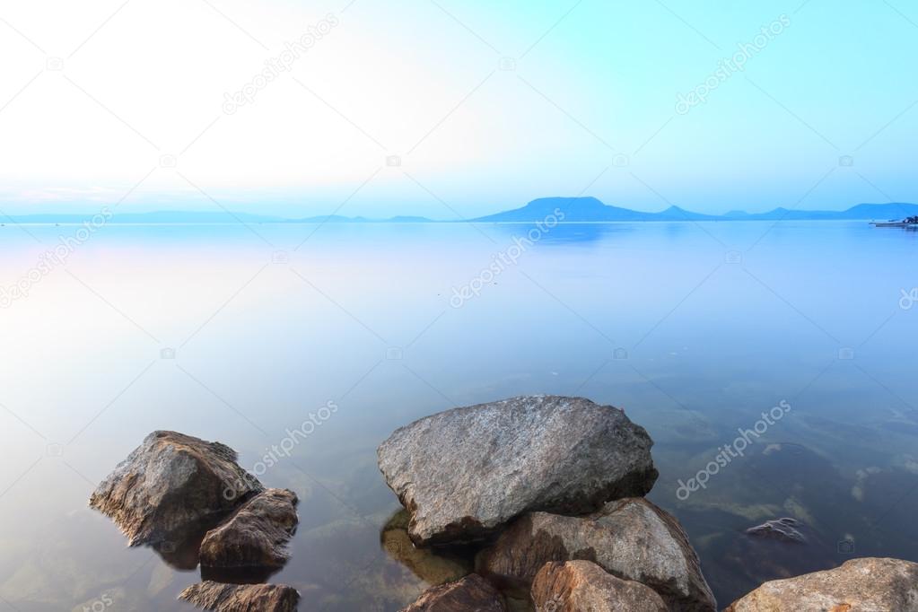 Beautiful sunset in lake Balaton