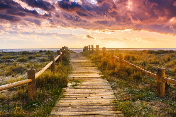 Zonsondergang strand — Stockfoto