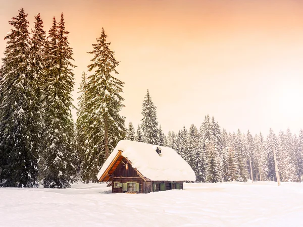 Winter holiday house in slovenia alps — Stock Photo, Image