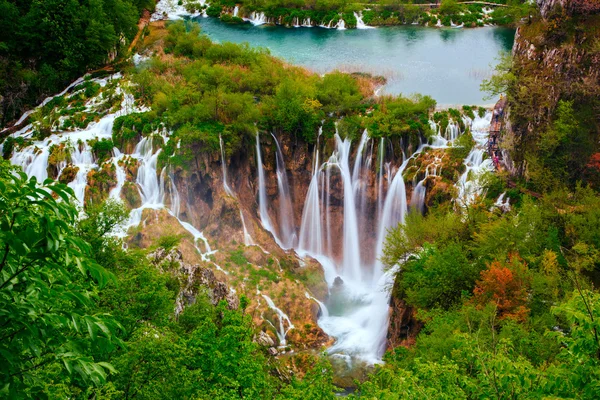 Vattenfallen i nationalparken Plitvice — Stockfoto