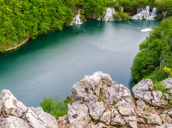 Wodospady w parku narodowym Plitwice — Zdjęcie stockowe