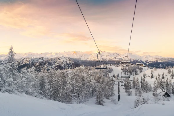 Ski center a Vogel Julian Alpok, Szlovénia — Stock Fotó