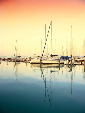 Yelkenli tekne Marina, lake Balaton