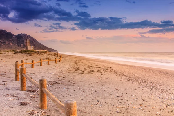 Sunset beach in natuurpark het Gabo de Gata — Stockfoto